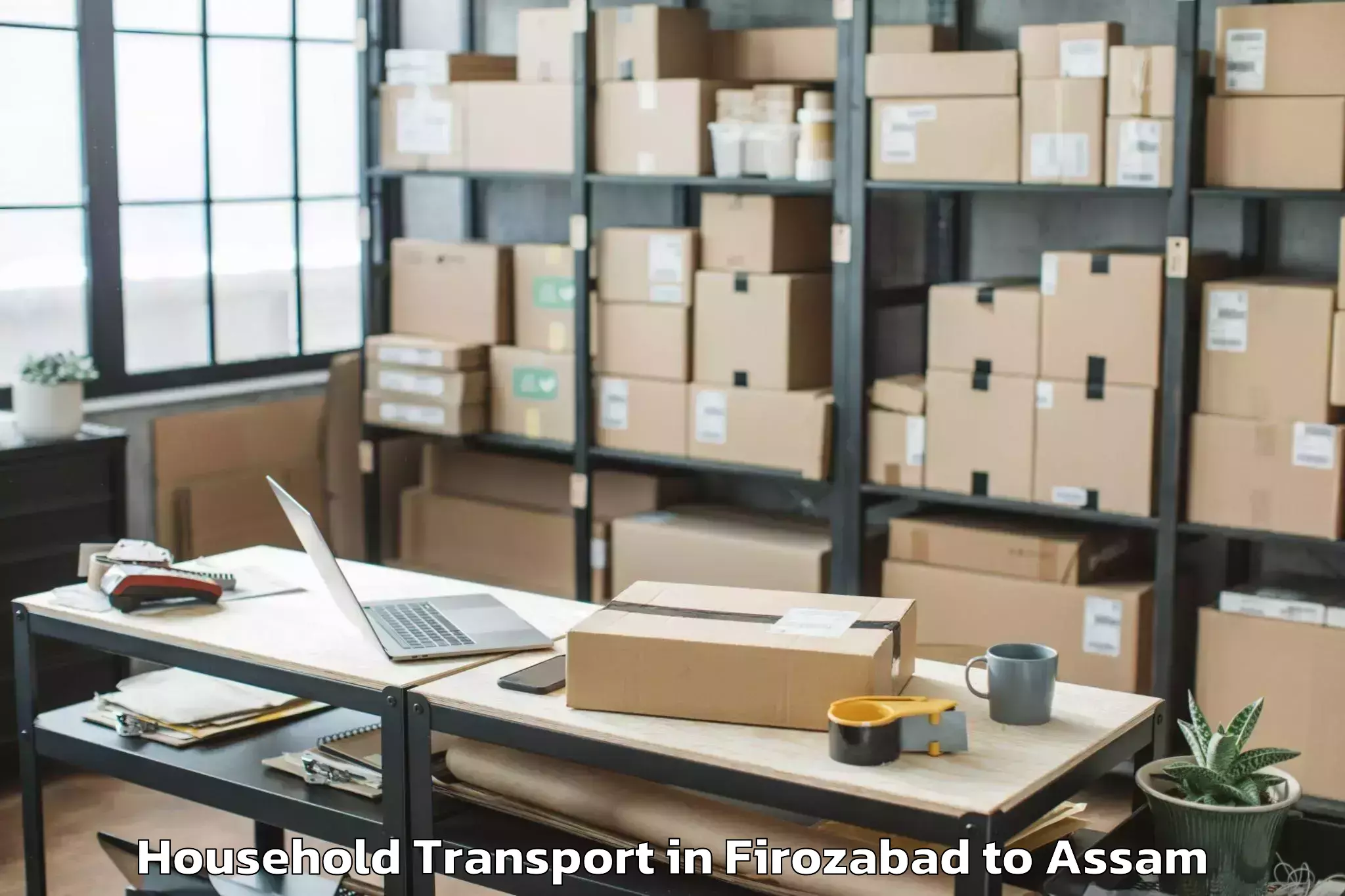 Easy Firozabad to Sonabarighat Household Transport Booking